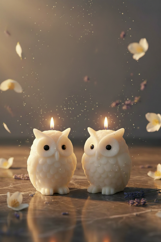 Lucky Owl Shaped Candle - Attract Prosperity & Good Fortune (Pack of 2)