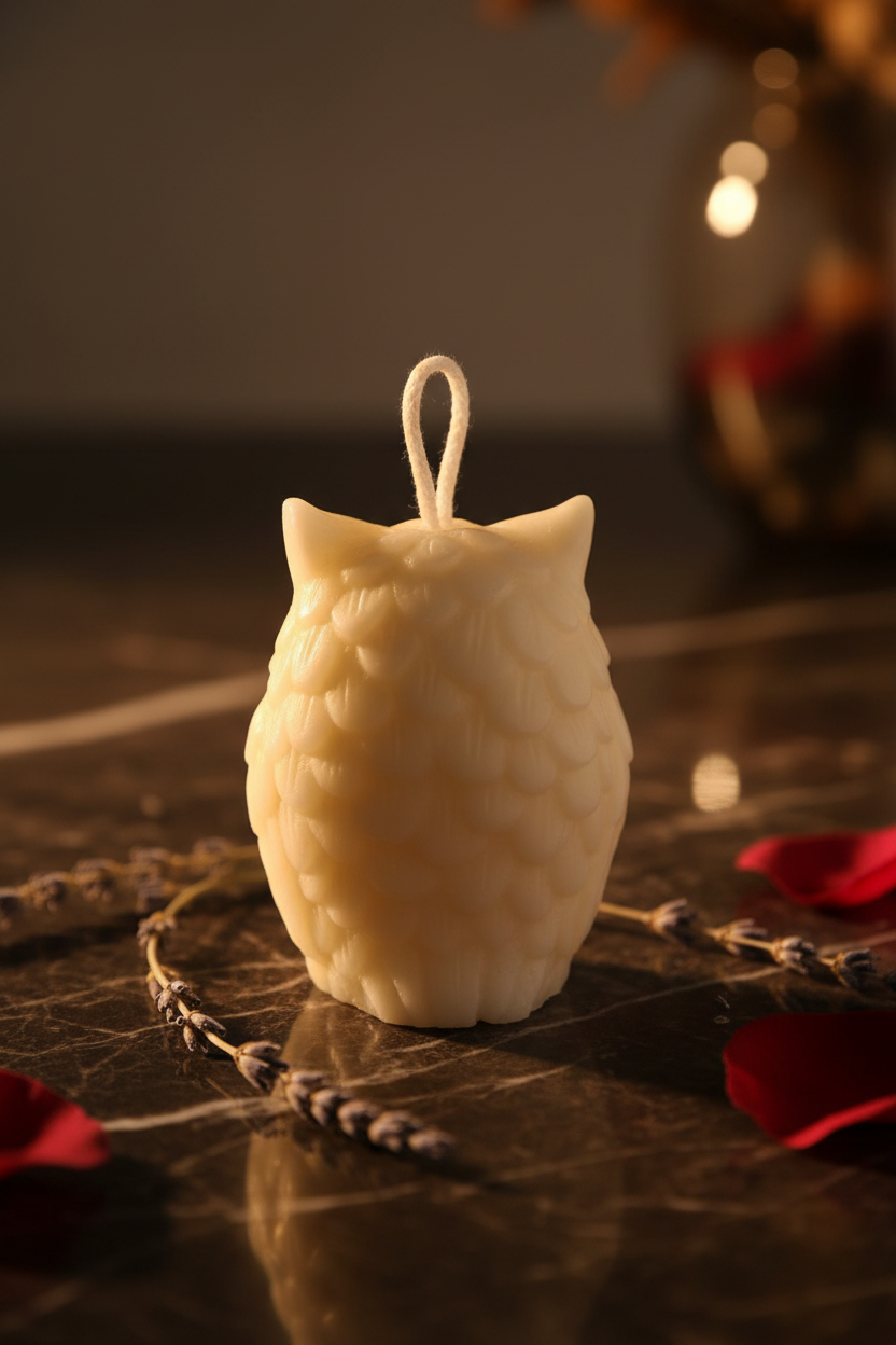 Lucky Owl Shaped Candle - Attract Prosperity & Good Fortune (Pack of 2)