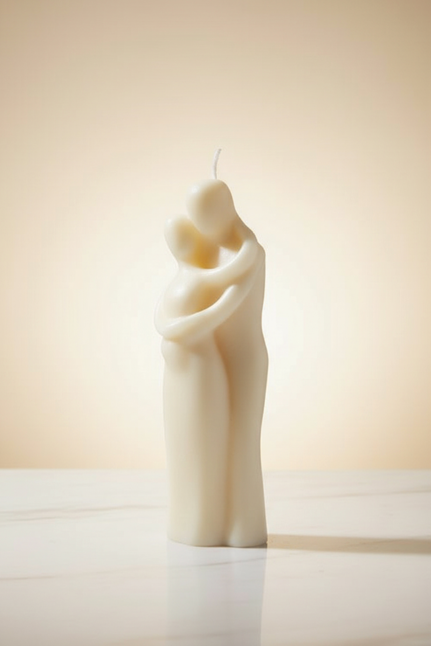 Eternal Embrace Couple Hugging Scented White Candle
