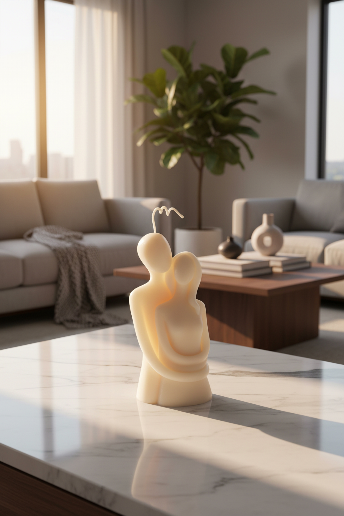 Eternal Embrace Luxury Scented Couple Candle – Romantic Decorative Sculpture for Home Décor & Gifting